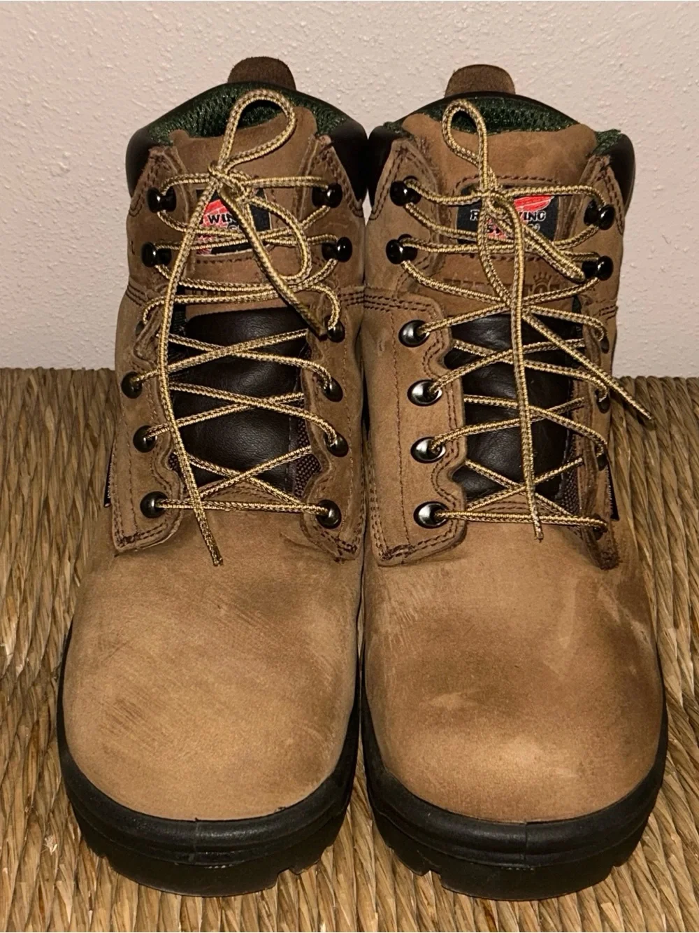 Red Wing RW Waterproof Men’s 6” Work Boots Tan Nubuck Leather Lace Up Workwear